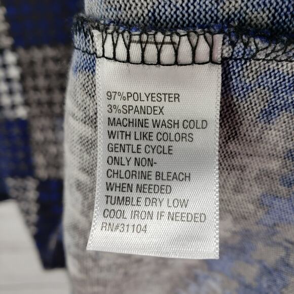 New Directions Knit Hounds Tooth Patchwork Asymmetrical Top Sie 3X - Picture 8 of 12